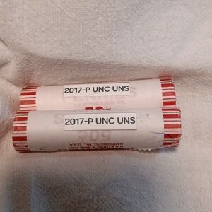 2017 P Mint Penny Roll. Bank Rolled Uncirculated And Unsearched Rolls. 2 Rolls